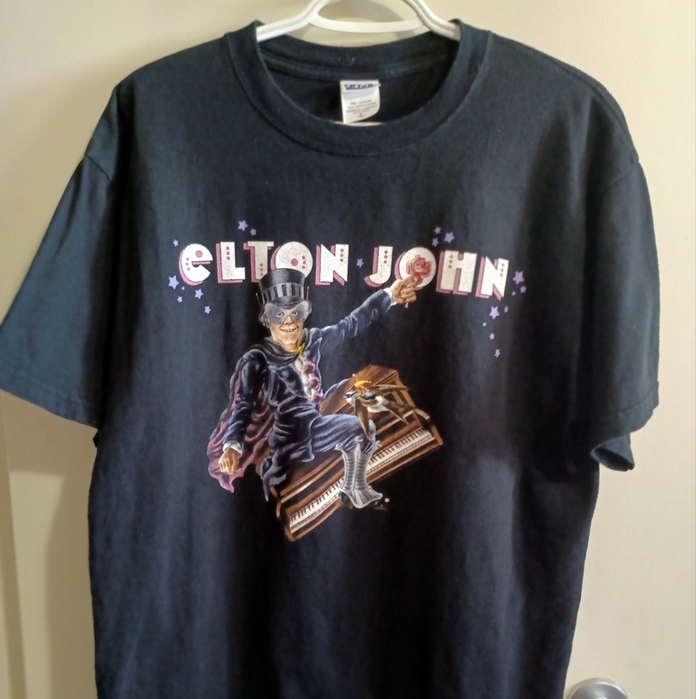 Elton John 2006 World Tour Vintage Anvil Tag T-Shirt Size L Music Band Y2K
